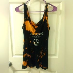 Black/tie dye ribbed tank top